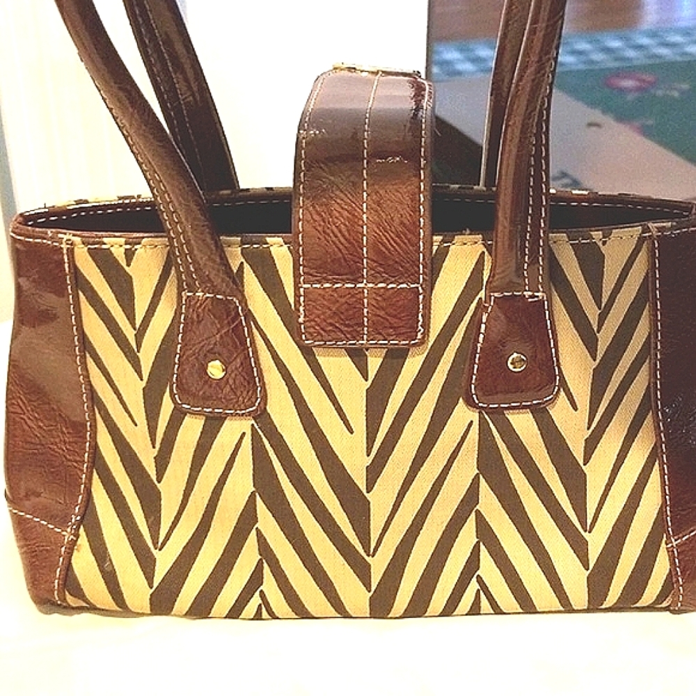 Fall SALE ❣️Vintage Zebra Print Luz Claiborne Mini Bag, tote, carryall